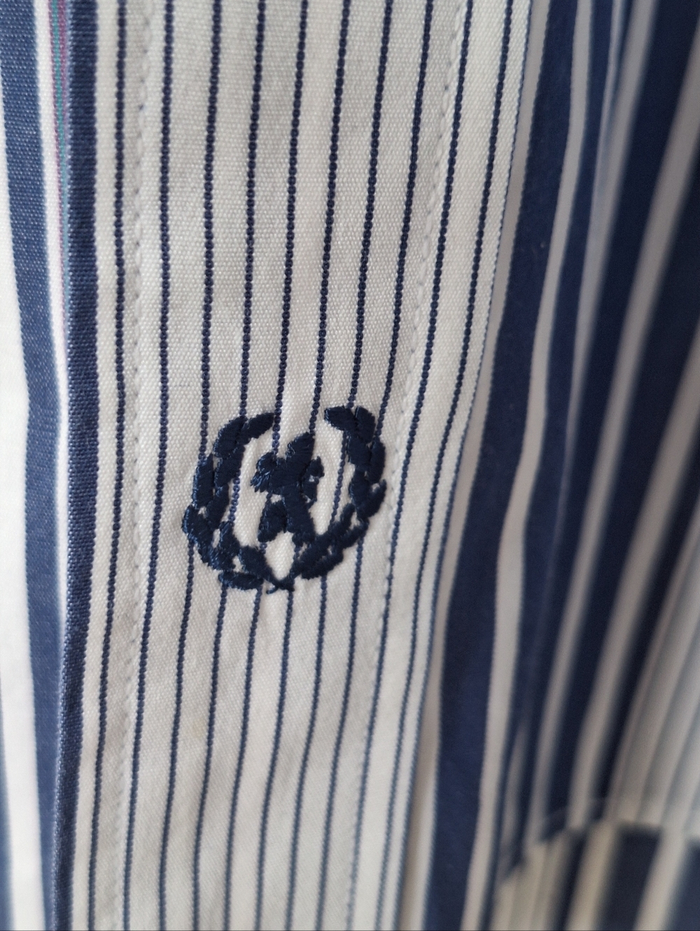 Bugatchi Uomo Classic Fit Blue Stripe Shirt Bold Modern Style Elevated Mens L - Picture 6 of 9